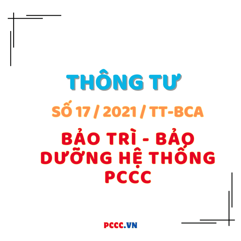 thông tư 17 bảo trì bảo dưỡng hệ thống pccc