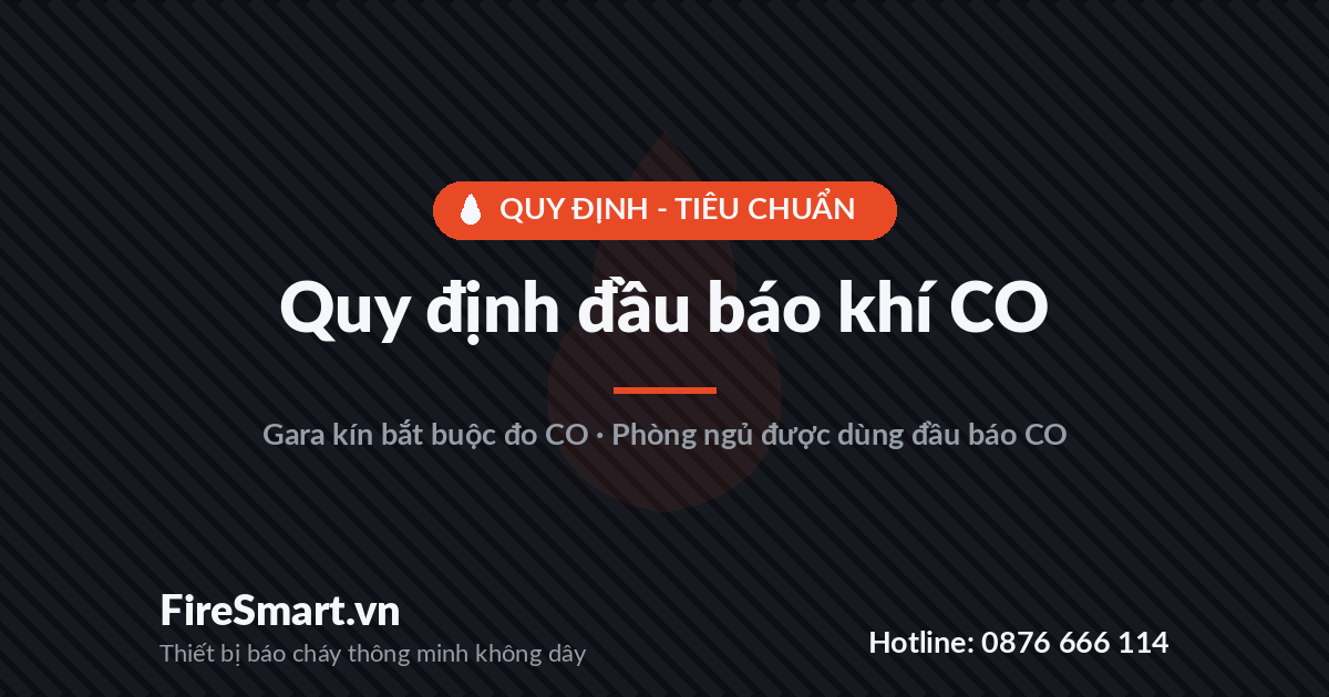 Quy định đầu báo khí CO — gara kín bắt buộc đo CO, phòng ngủ được dùng đầu báo CO