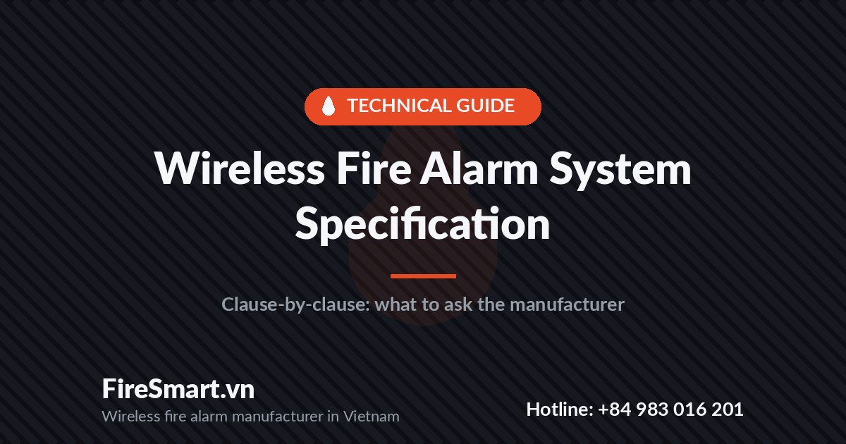 Wireless fire alarm system specification guide — FireSmart technical article cover image